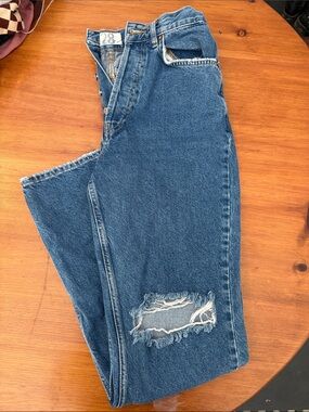 Free people loose Distressed Blue Denim Jeans